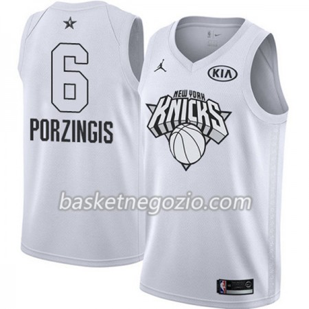 Canotte Uomo New York Knicks Kristaps Porzingis 6 2018 All Star Jordan Brand Bianco Swingman
